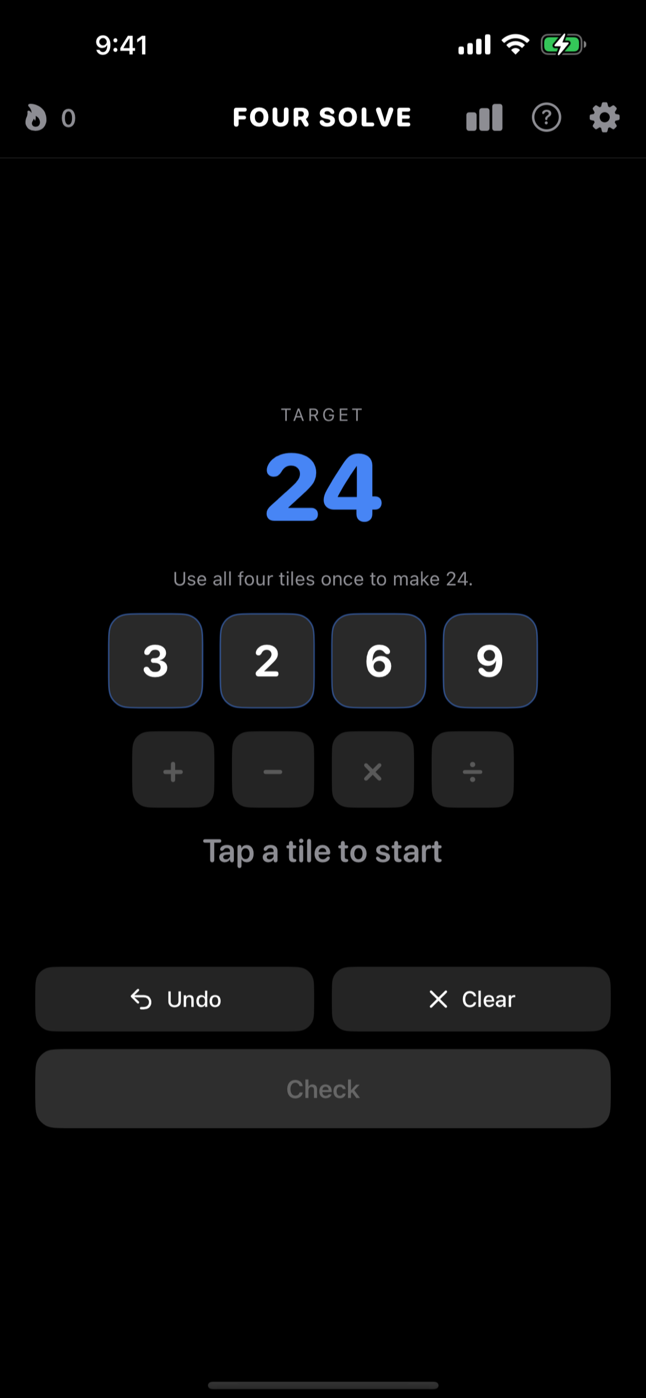 Four Solve iOS number puzzle screenshot