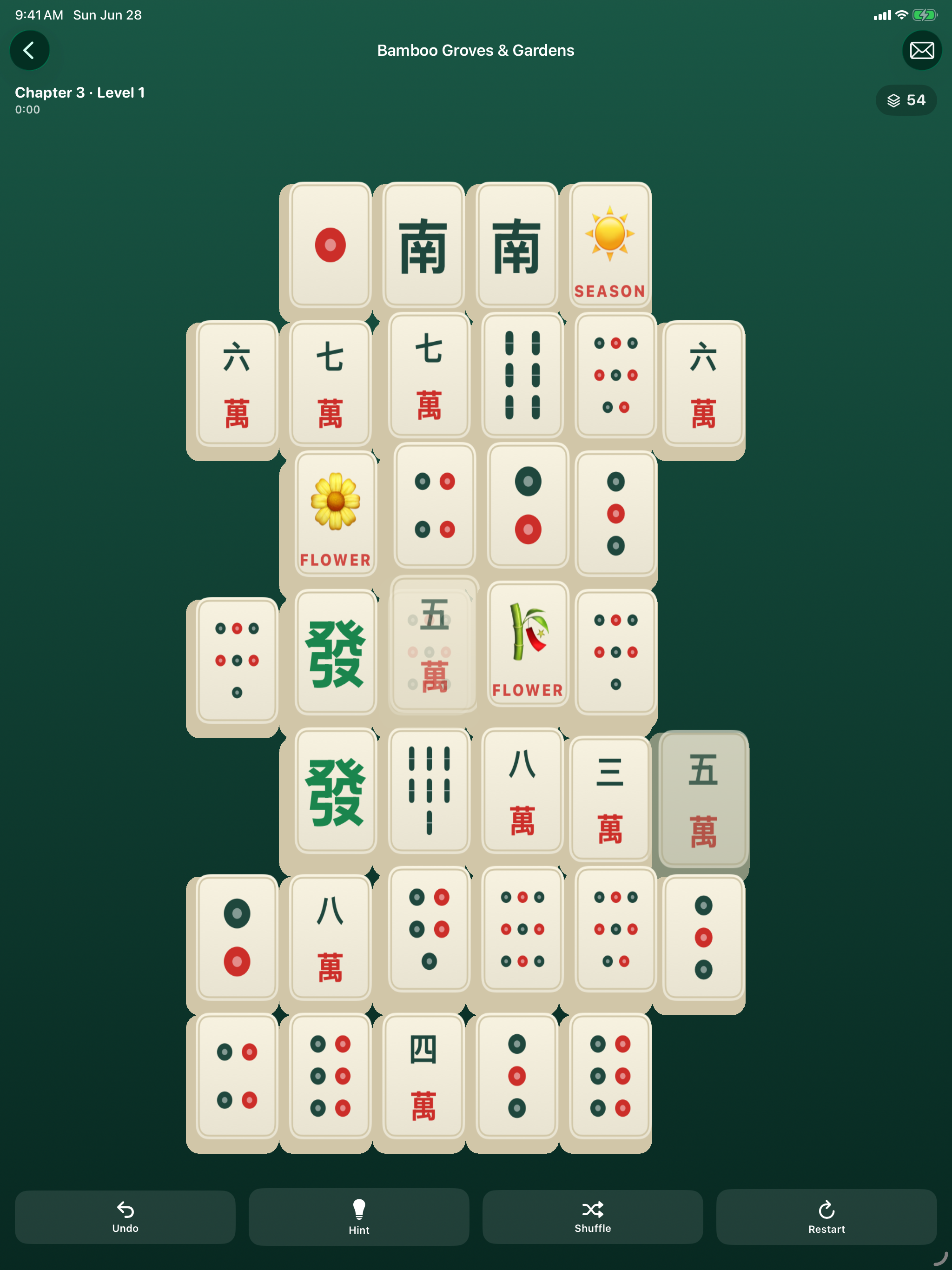 Mahjong Universe Adventure level board