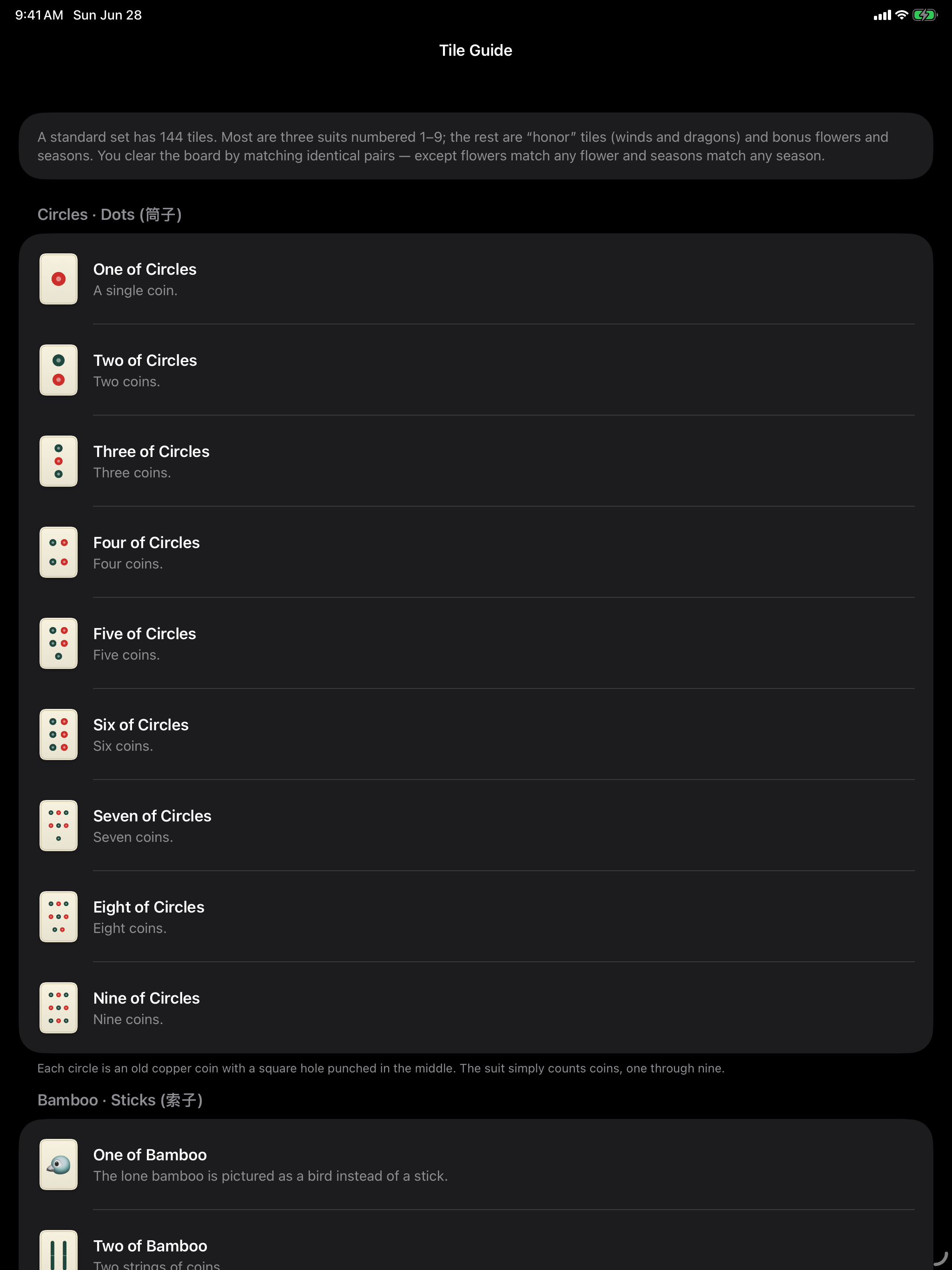 Mahjong Universe built-in tile guide